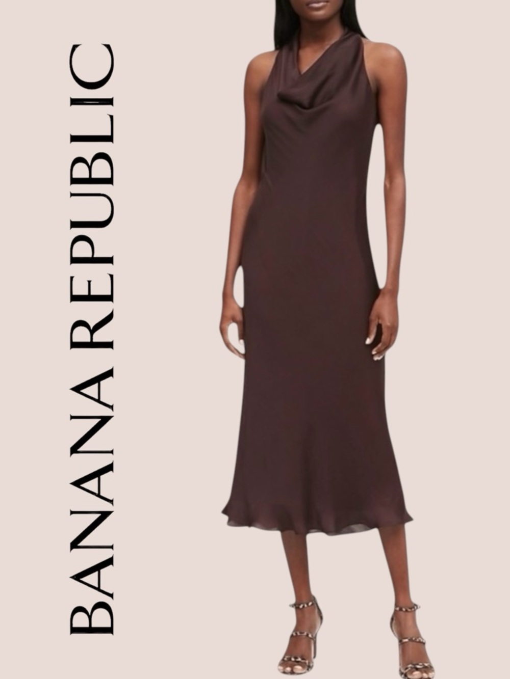 Banana Republic • NWT Satin Cowl Neck Slip Dress || Size 6